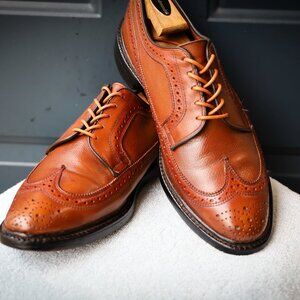 Allen Edmonds 9.5-D Pebble Brown McNeil Wingtip Oxford Mens Dress Shoes